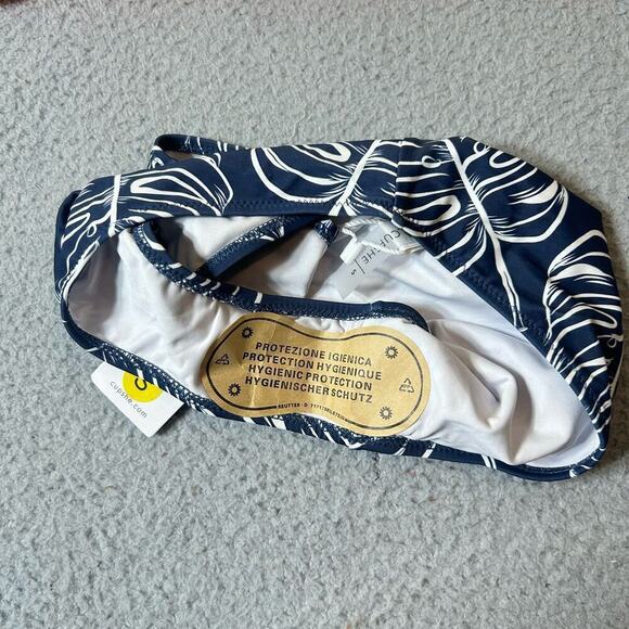 Cupshe Swimsuit‎ Womens S Orange Blue Lace Up Strappy Two Piece Bikini NEW - Picture 3 of 8